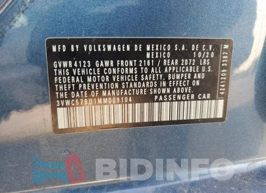 3VWC57BU1MM009104 Photo# 12