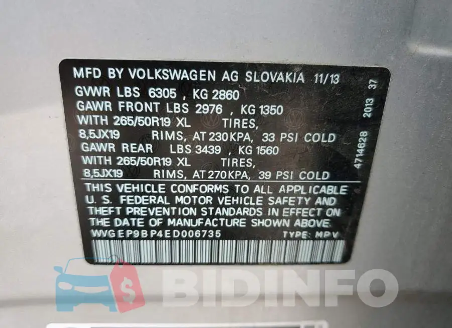 WVGEP9BP4ED006735 Photo# 12