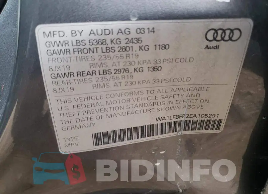 WA1LFBFP2EA105291 Photo# 12