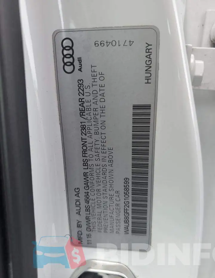 WAUB8GFF2G1058599 Photo# 12