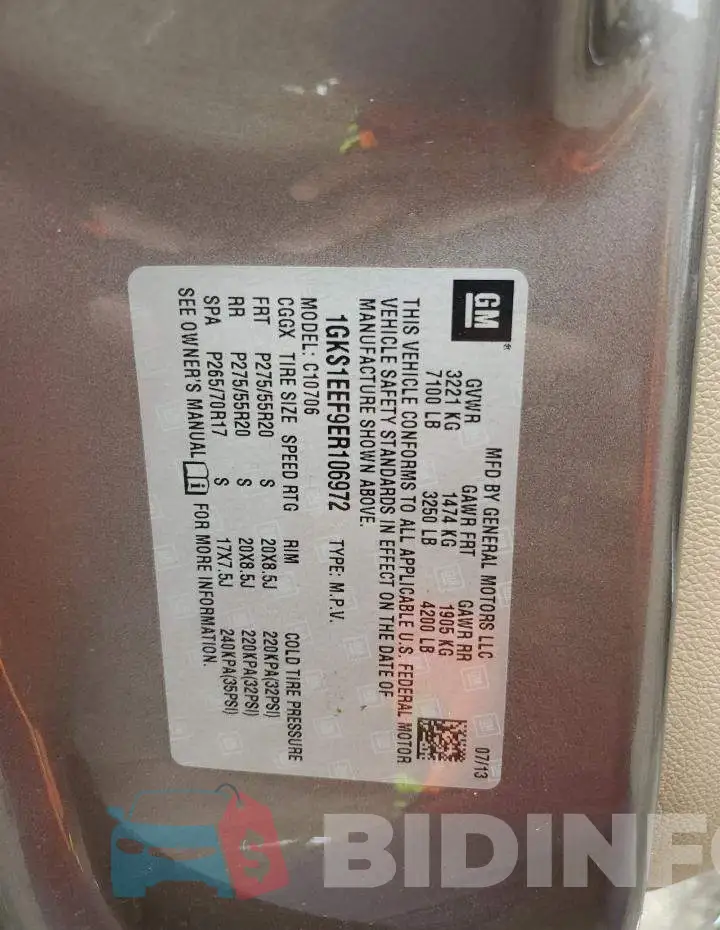 1GKS1EEF9ER106972 Photo# 13