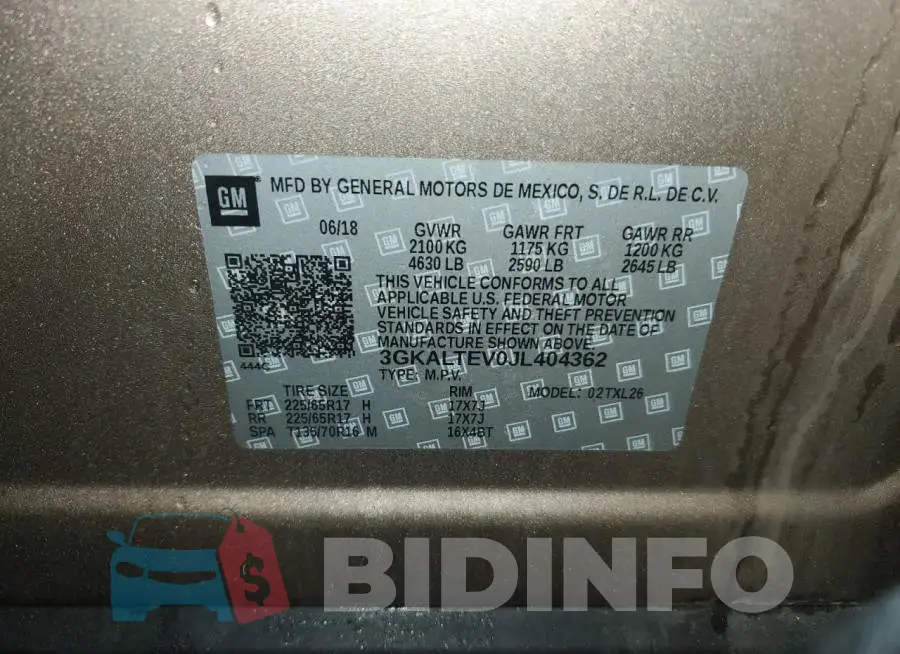 3GKALTEV0JL404362 Photo# 12