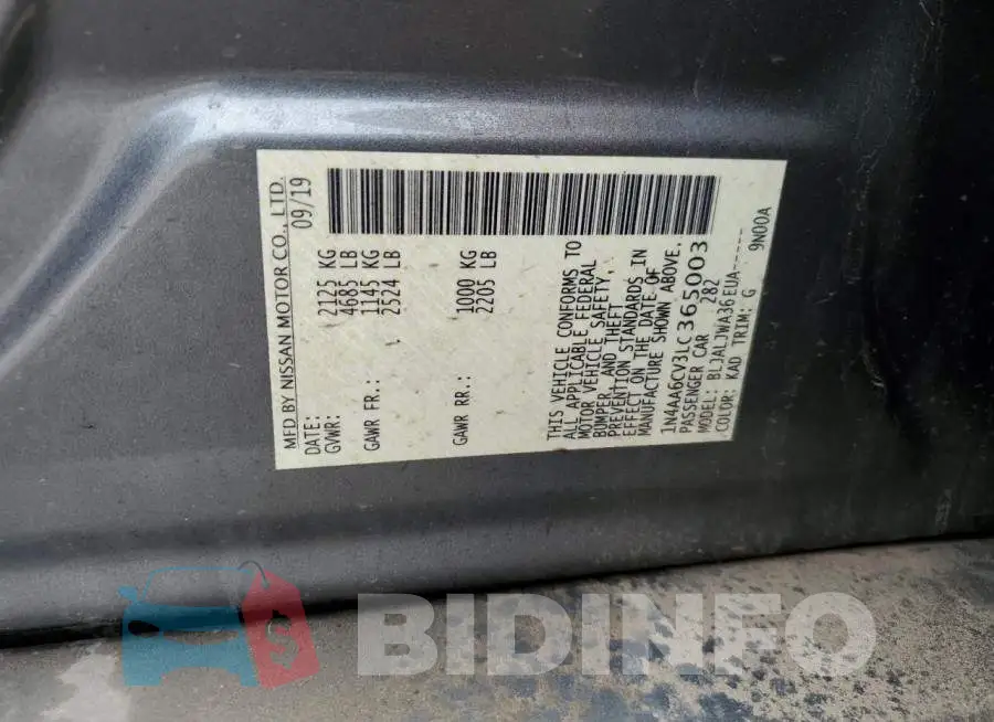 1N4AA6CV3LC365003 Photo# 12