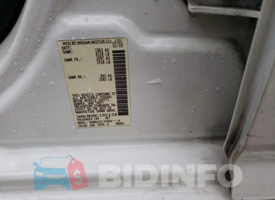 1N4BL4BV6KC192158 Photo# 12
