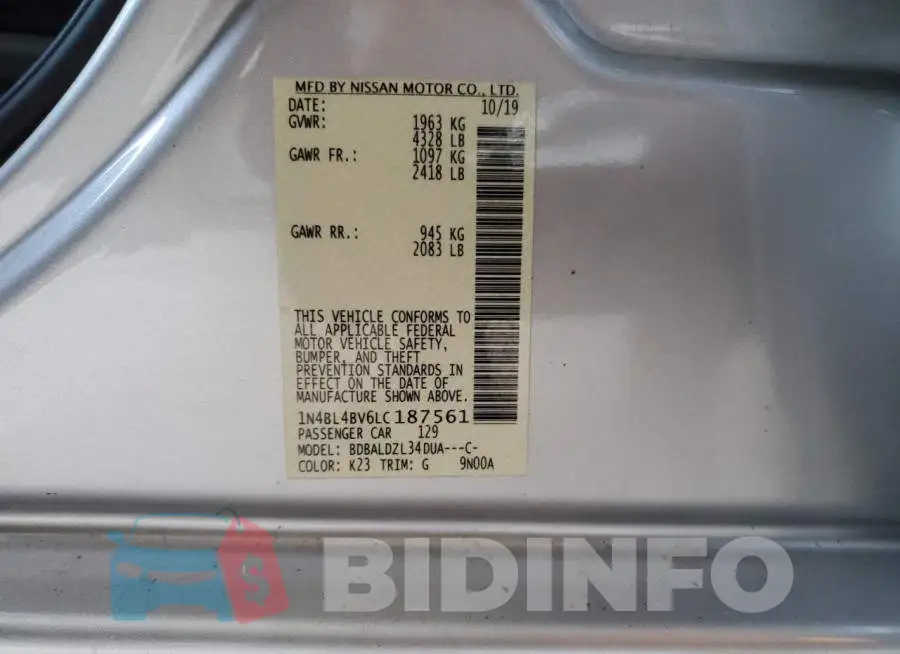 1N4BL4BV6LC187561 Photo# 12