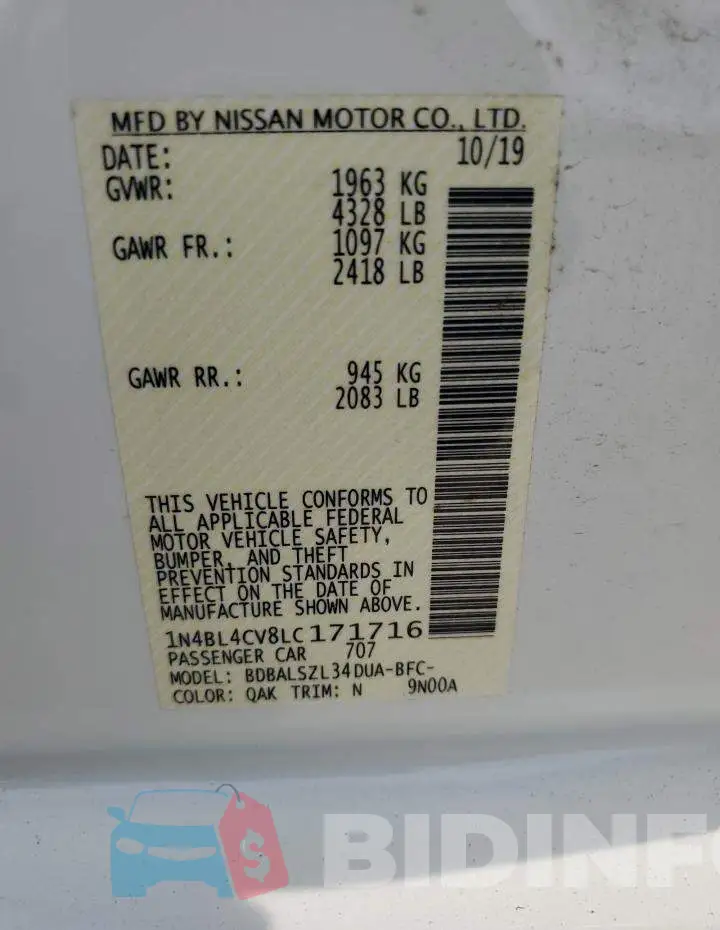 1N4BL4CV8LC171716 Photo# 13