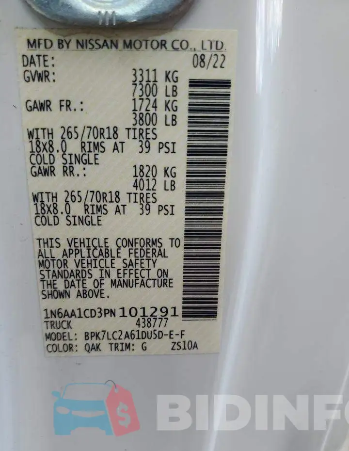 1N6AA1CD3PN101291 Photo# 12