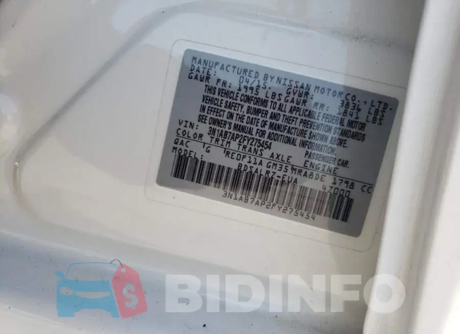 3N1AB7AP2FY275454 Photo# 12