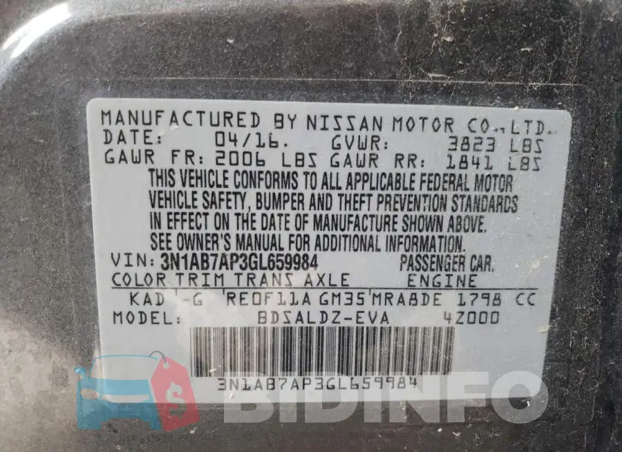 3N1AB7AP3GL659984 Photo# 13