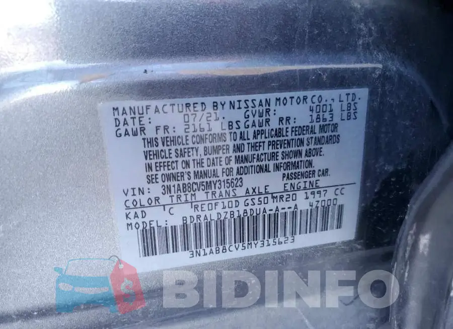 3N1AB8CV5MY315623 Photo# 13