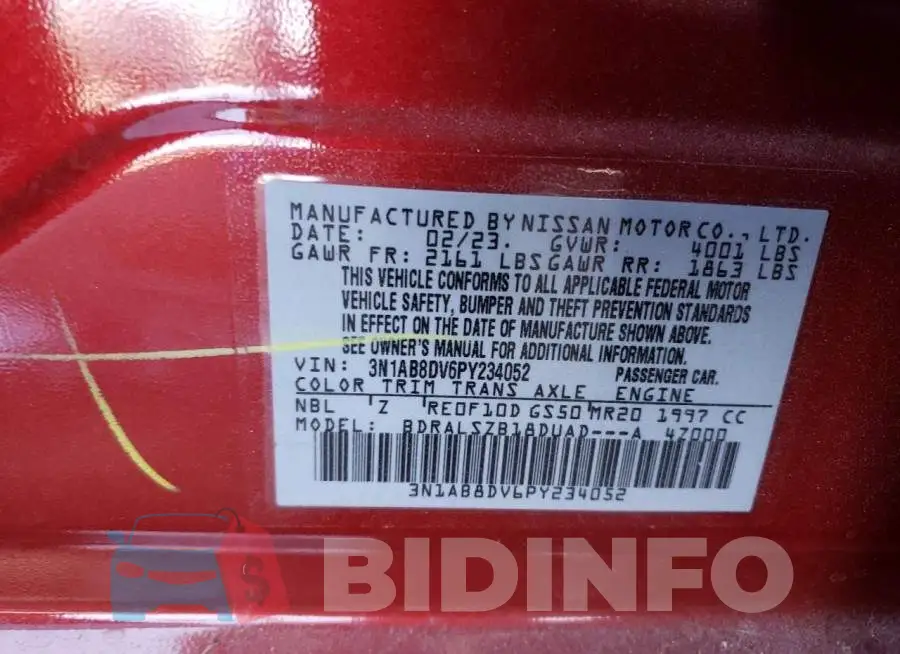 3N1AB8DV6PY234052 Photo# 13