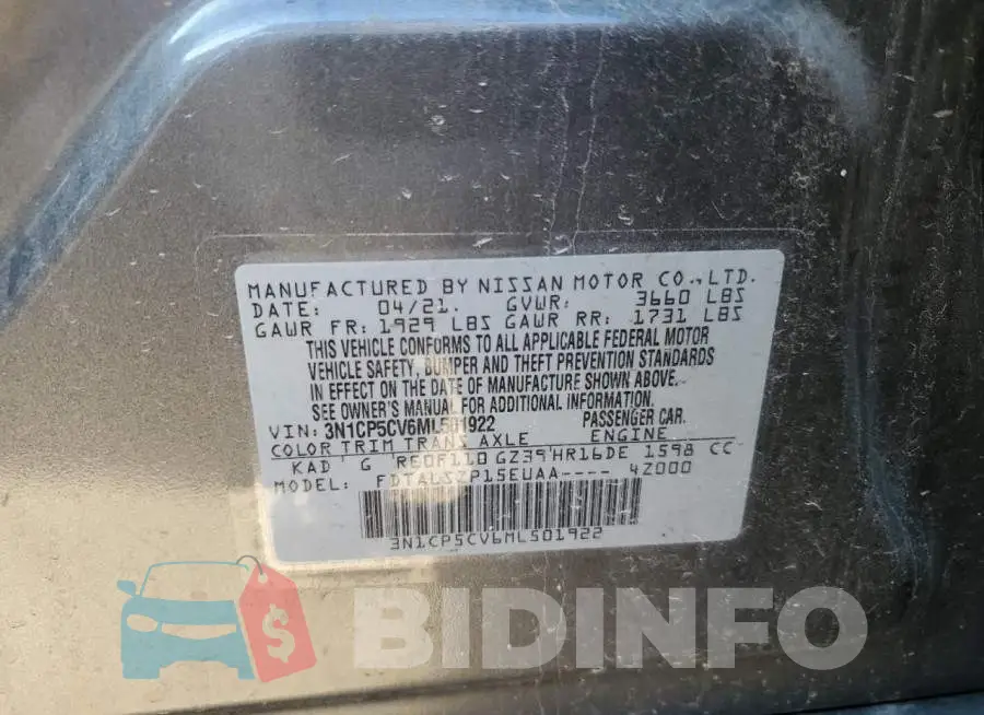 3N1CP5CV6ML501922 Photo# 12