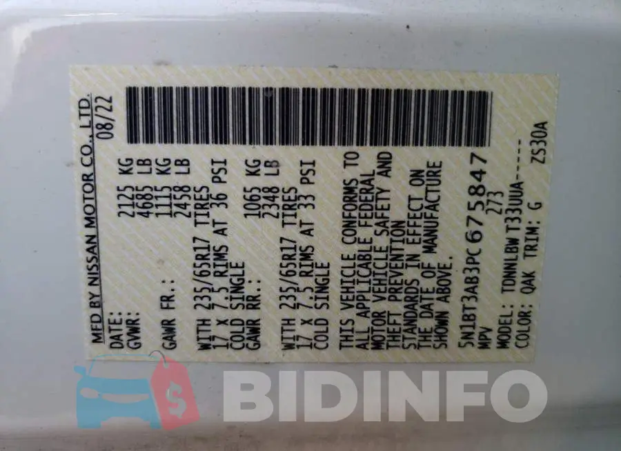 5N1BT3AB3PC675847 Photo# 14