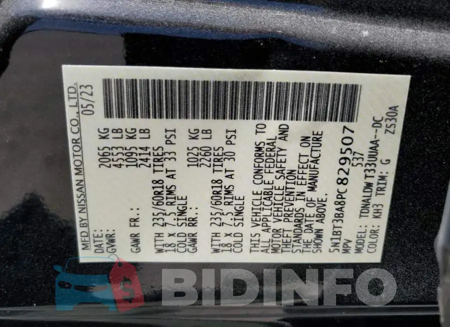 5N1BT3BA8PC829507 Photo# 13