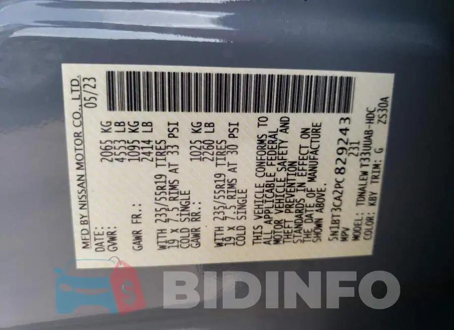 5N1BT3CA2PC829243 Photo# 13