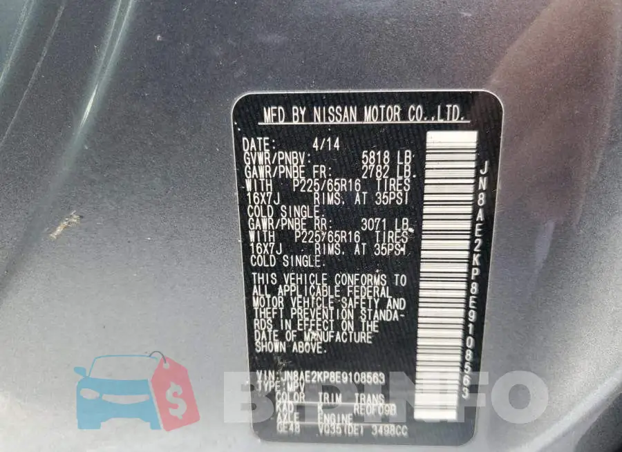 JN8AE2KP8E9108563 Photo# 13