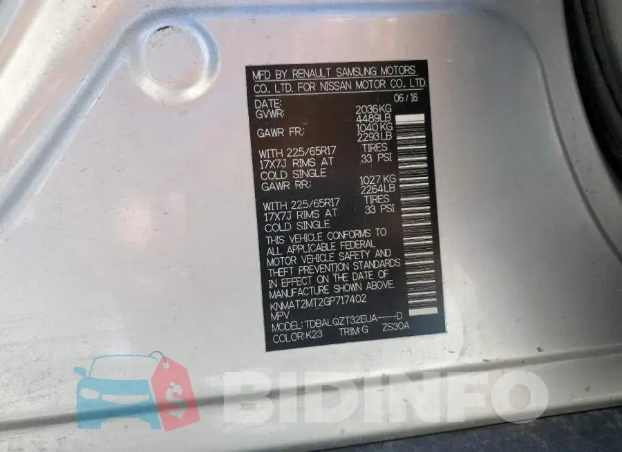 KNMAT2MT2GP717402 Photo# 13