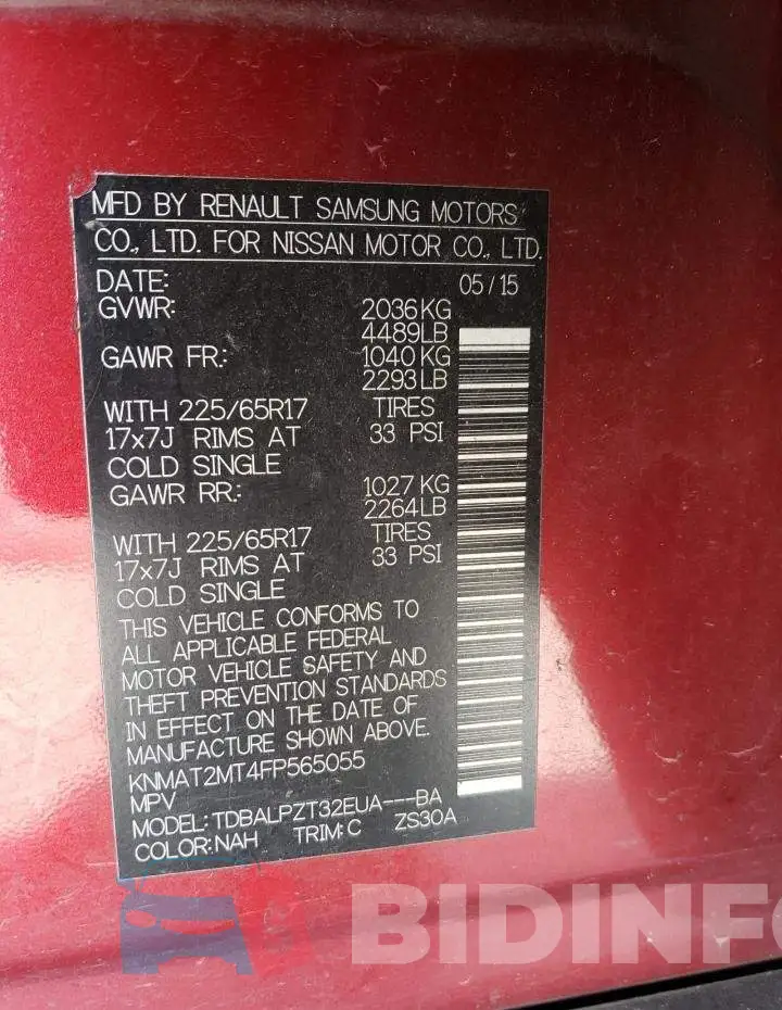KNMAT2MT4FP565055 Photo# 12