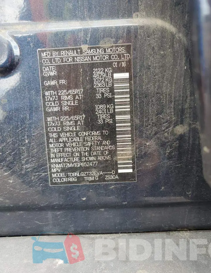 KNMAT2MV1GP652477 Photo# 14