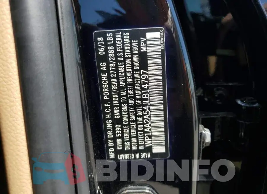 WP1AA2A54JLB14797 Photo# 12