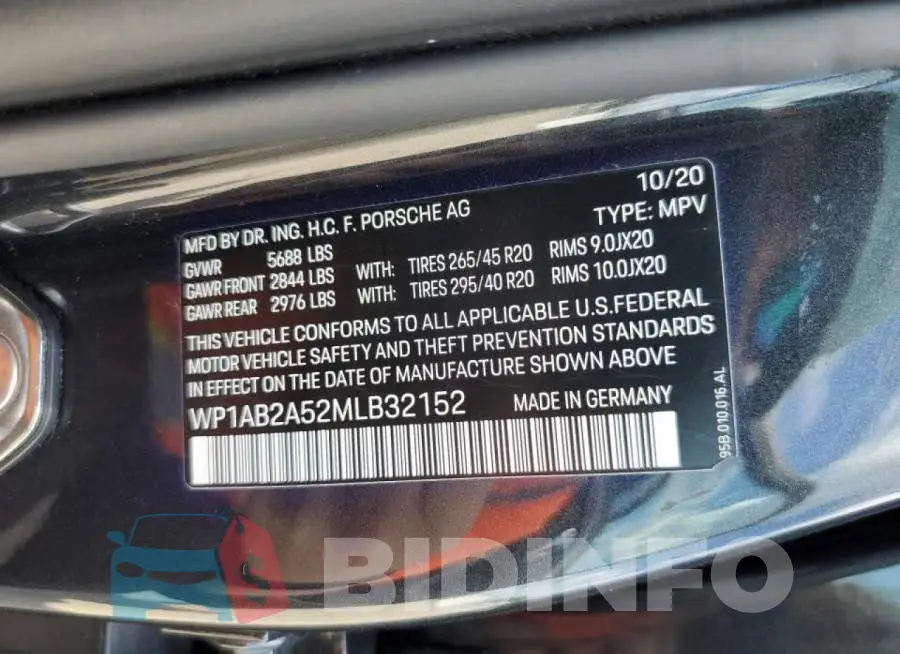 WP1AB2A52MLB32152 Photo# 13