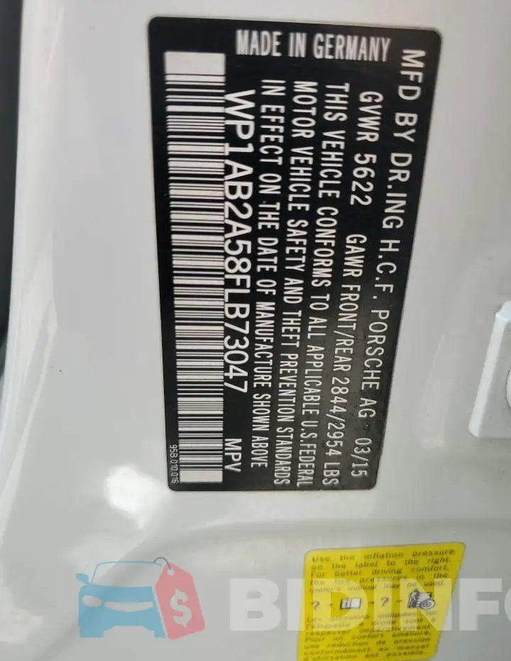 WP1AB2A58FLB73047 Photo# 13