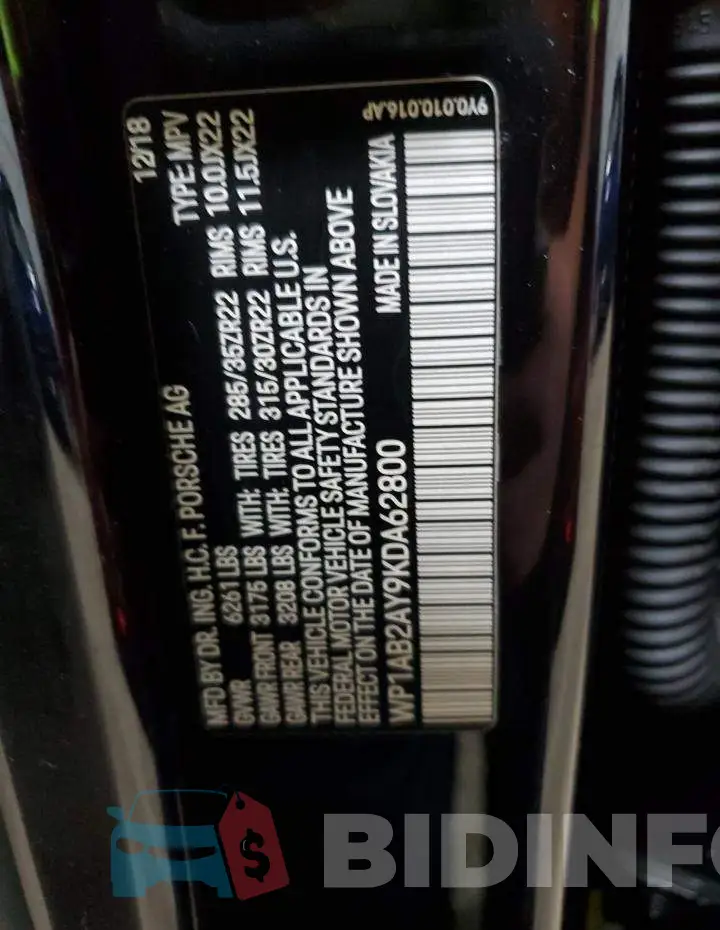 WP1AB2AY9KDA62800 Photo# 14