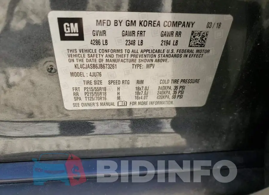 KL4CJASB6JB673261 Photo# 13