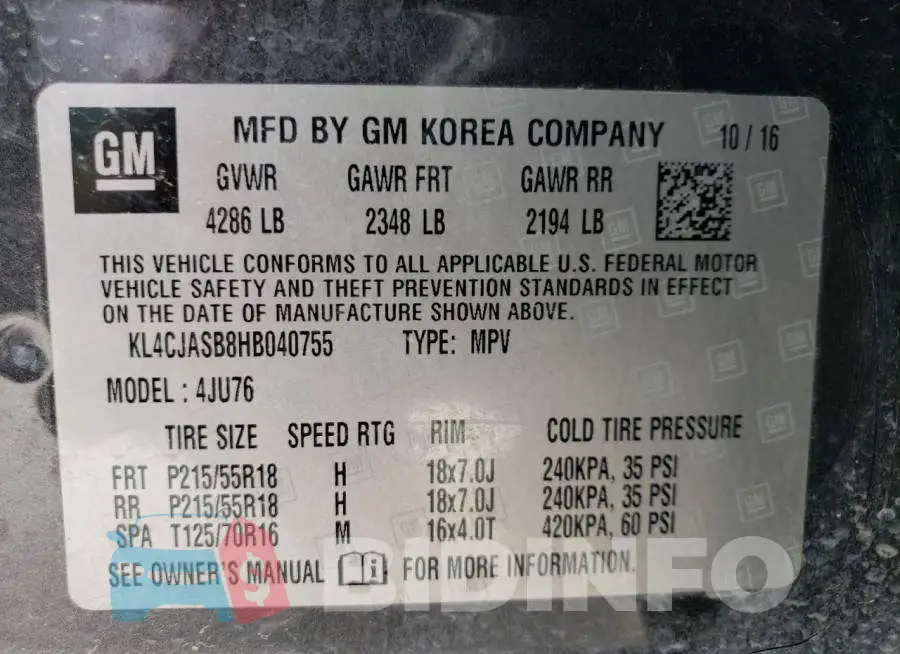 KL4CJASB8HB040755 Photo# 14