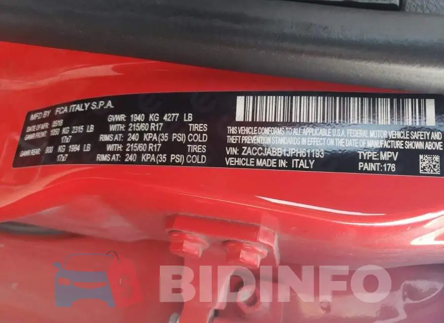 ZACCJABB1JPH61193 Photo# 12