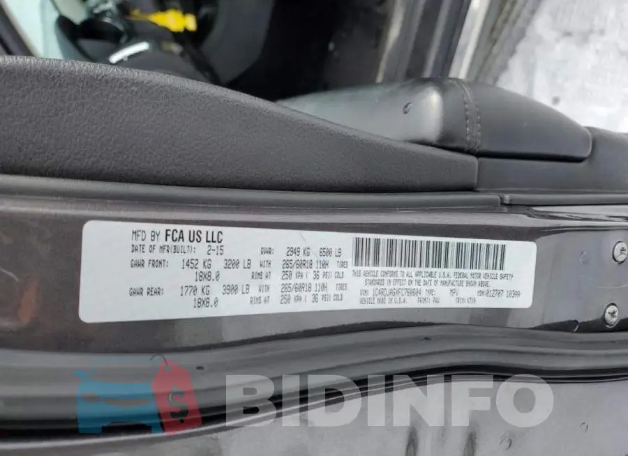 1C4RDJAGXFC760604 Photo# 13