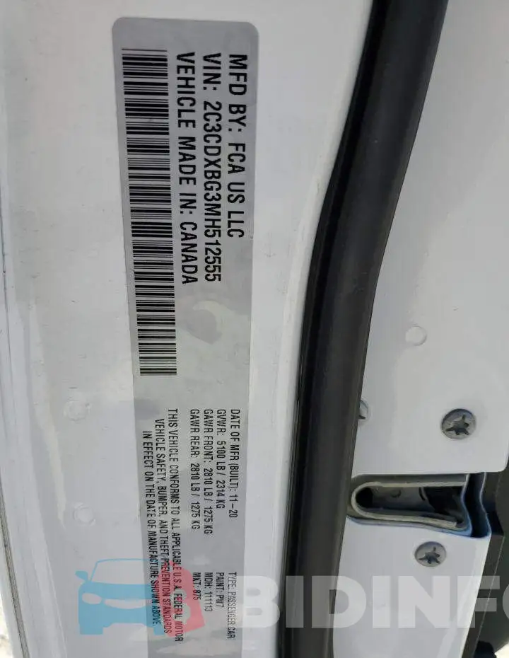 2C3CDXBG3MH512555 Photo# 13
