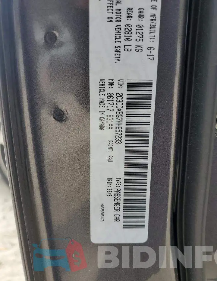 2C3CDXBG7HH657233 Photo# 12