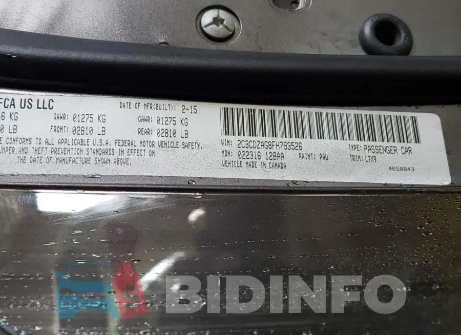 2C3CDZAG8FH793526 Photo# 13