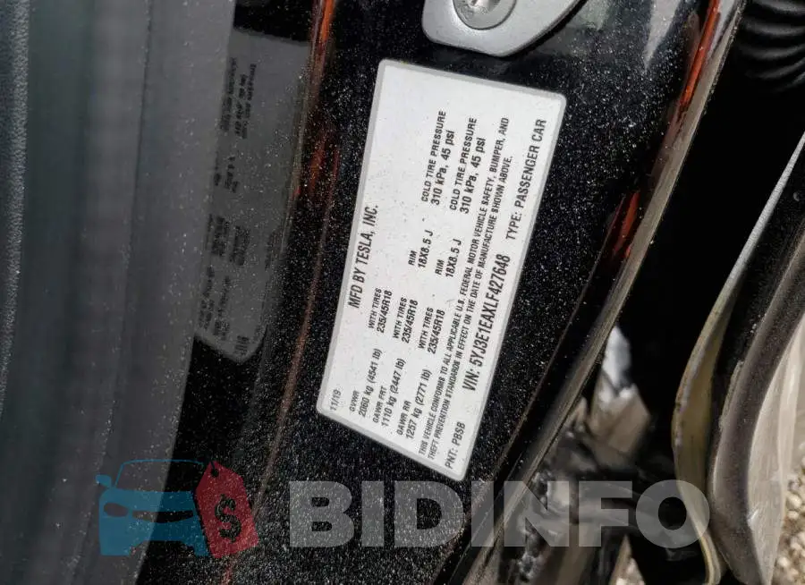 5YJ3E1EAXLF427648 Photo# 12