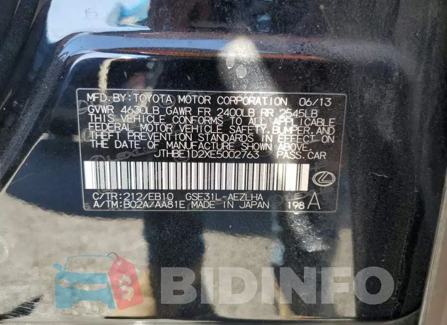 JTHBE1D2XE5002763 Photo# 13