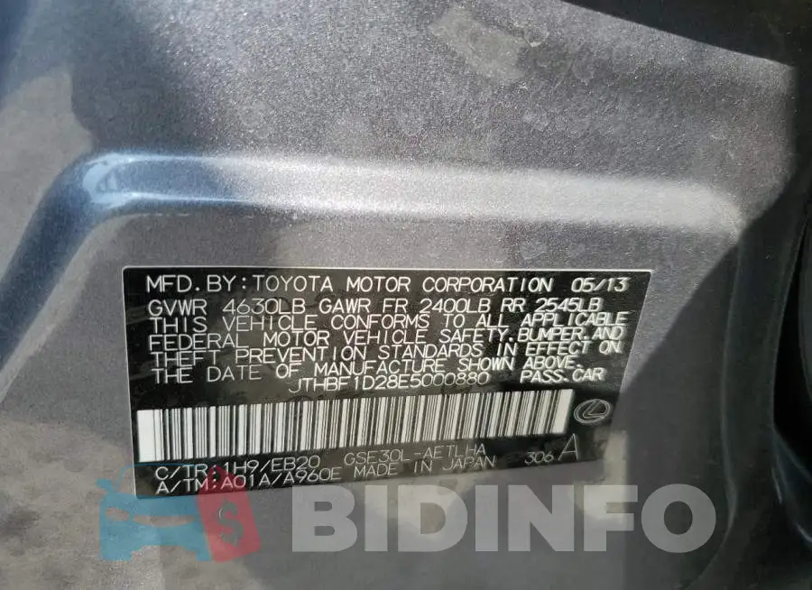JTHBF1D28E5000880 Photo# 12