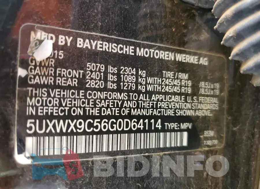 5UXWX9C56G0D64114 Photo# 13