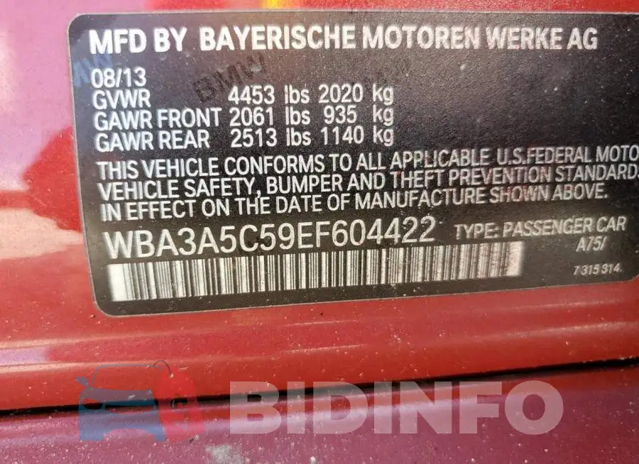 WBA3A5C59EF604422 Photo# 12