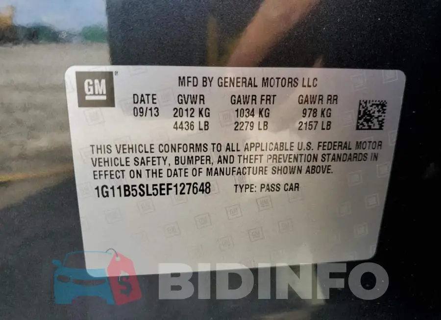 1G11B5SL5EF127648 Photo# 12