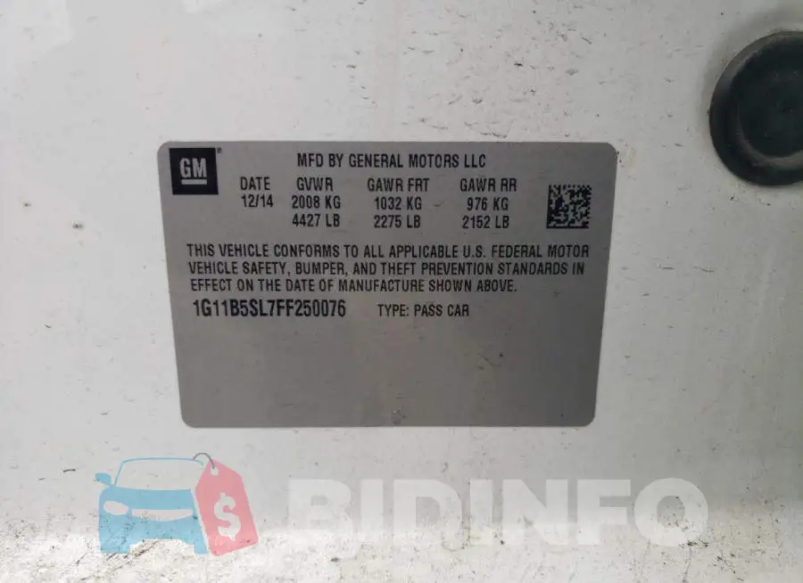 1G11B5SL7FF250076 Photo# 12