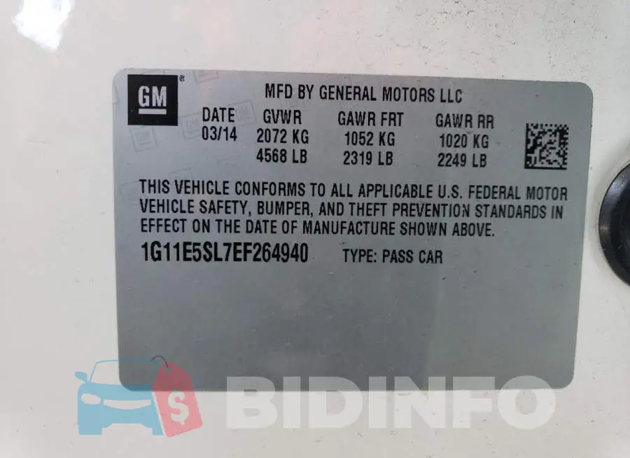 1G11E5SL7EF264940 Photo# 13