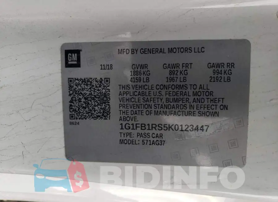 1G1FB1RS5K0123447 Photo# 13