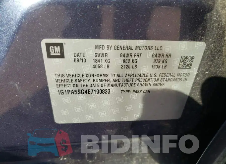 1G1PA5SG4E7190833 Photo# 12