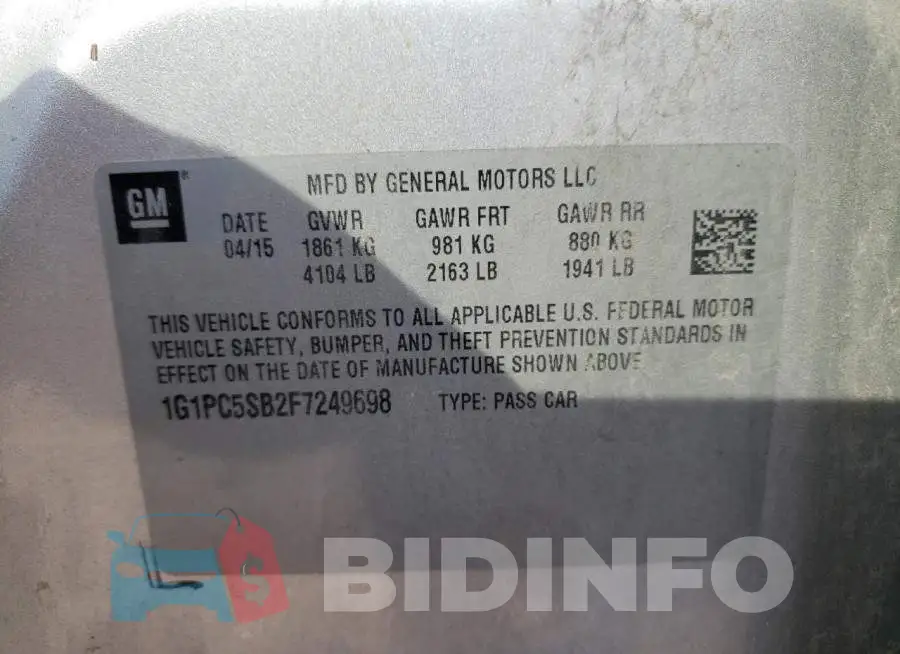 1G1PC5SB2F7249698 Photo# 12