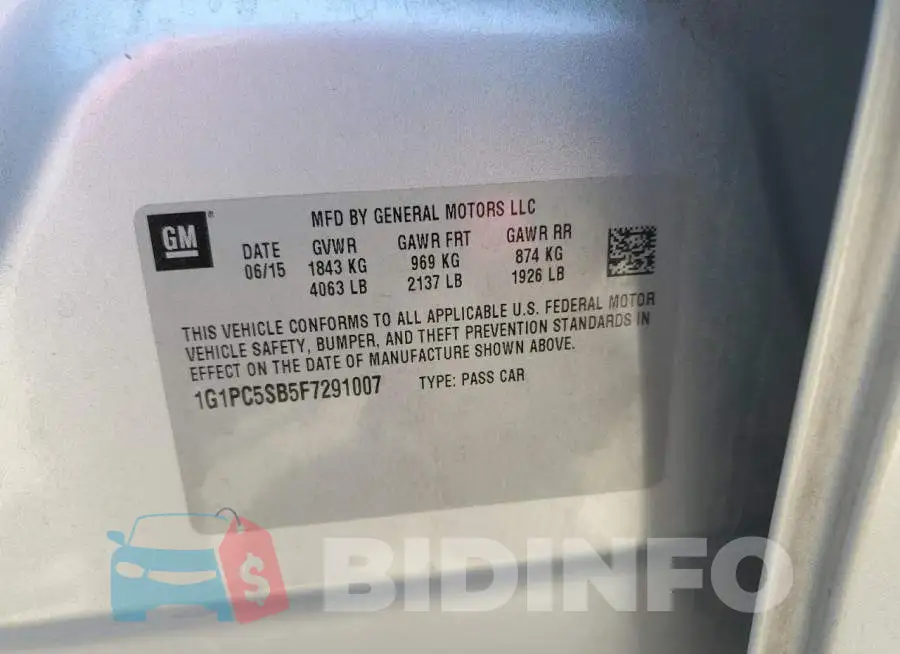 1G1PC5SB5F7291007 Photo# 12