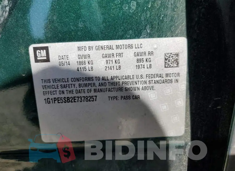 1G1PE5SB2E7378257 Photo# 13
