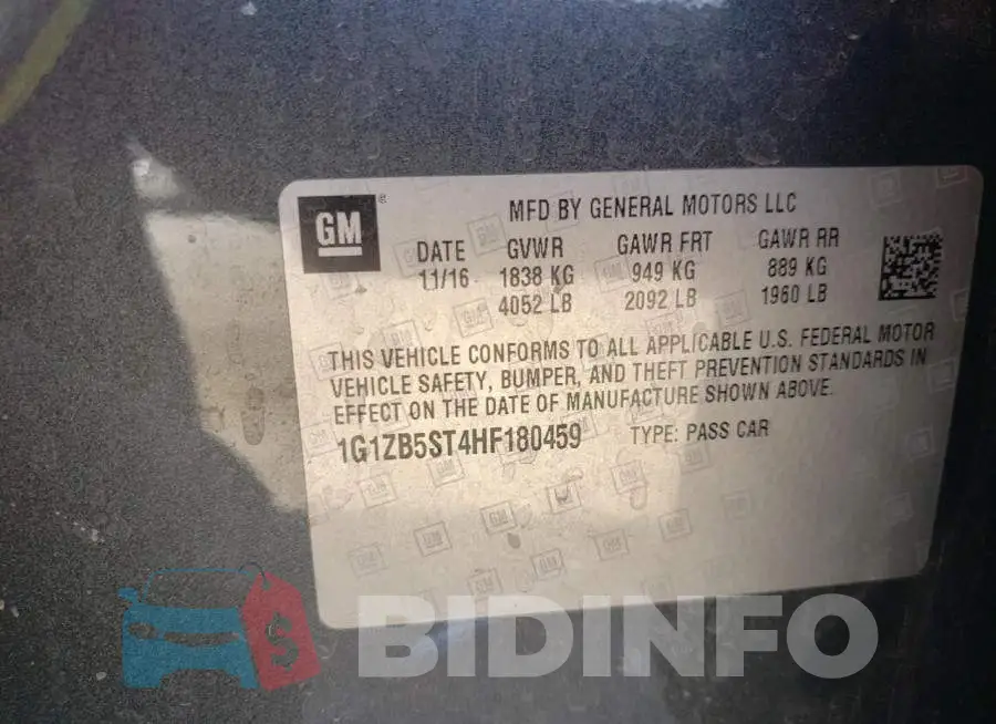 1G1ZB5ST4HF180459 Photo# 12