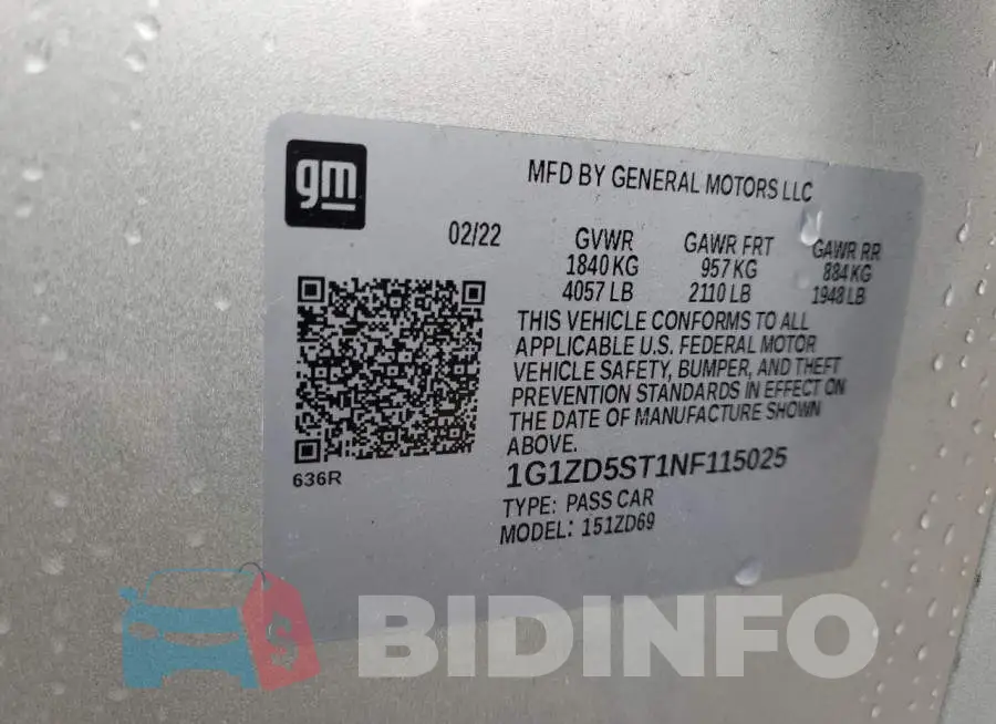 1G1ZD5ST1NF115025 Photo# 13