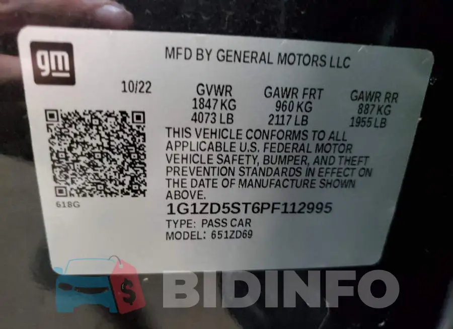 1G1ZD5ST6PF112995 Photo# 13